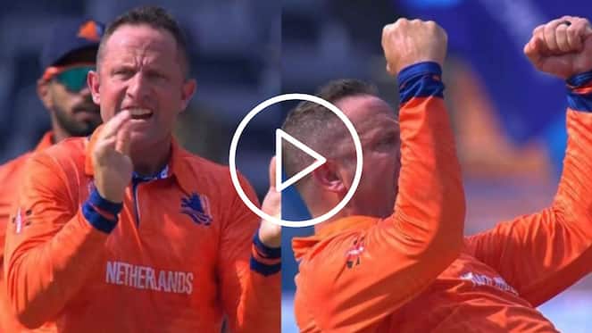 [Watch] Roelof van der Merwe Celebrates Devon Conway's Wicket With Ultra-Aggression